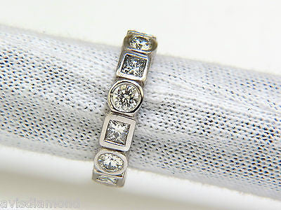 2.80CT ROUNDS & PRINCESS DIAMONDS ETERNITY BAND PLATINUM FLUSH DURABLE