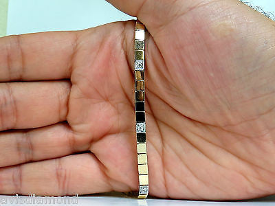 .40CT DIAMOND GOLD SHINE PAVE BOX BRACELET 14KT UNIQUE 7 INCH