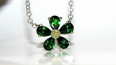 4.60CT NATURAL TSAVORITE YELLOW DIAMOND PENDANT