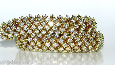 18KT 10.00CT DIAMONDS DOME CLUSTER LINE BRACELET