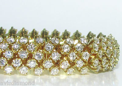 18KT 10.00CT DIAMONDS DOME CLUSTER LINE BRACELET