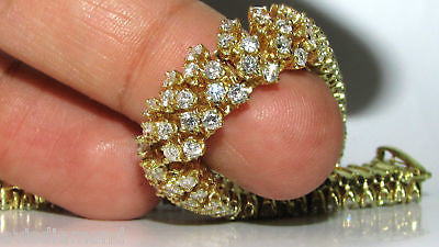 18KT 10.00CT DIAMONDS DOME CLUSTER LINE BRACELET