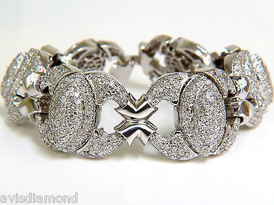 17.20CT DIAMONDS HINGE LINKED BRACELET 14KT F/G VS MODERN DECO