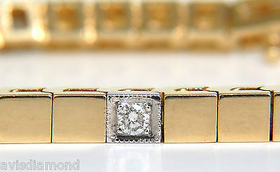 .40CT DIAMOND GOLD SHINE PAVE BOX BRACELET 14KT UNIQUE 7 INCH