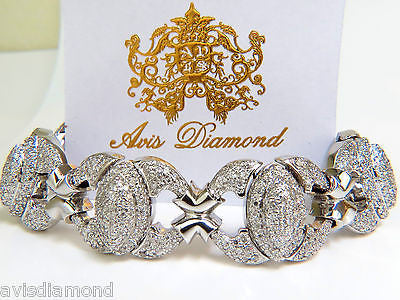 17.20CT DIAMONDS HINGE LINKED BRACELET 14KT F/G VS MODERN DECO