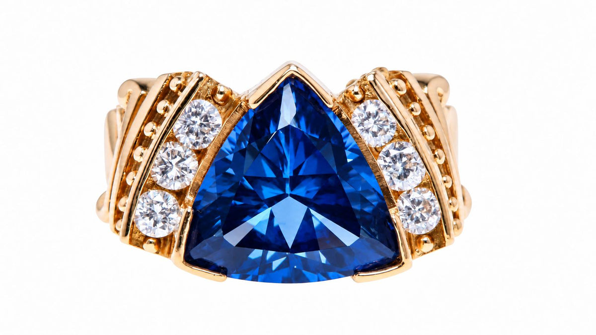 GIA Certified 4.25ct Natural Tanzanite Diamonds Ring 14kt Gold 95576