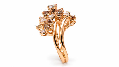 Natural Fancy Color Diamonds Cocktail Mixer Ring 2.50CT 18KT Gold 95562