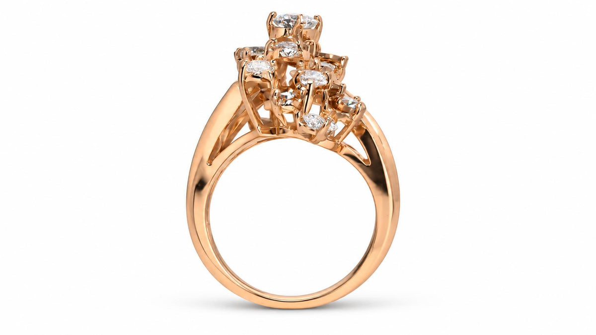 Natural Fancy Color Diamonds Cocktail Mixer Ring 2.50CT 18KT Gold 95562
