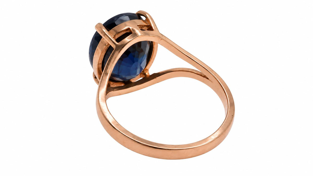 8 Carat Kashmir Blue Lab-Created Sapphire Ring | 14K Yellow Gold | Size 5½ 95578