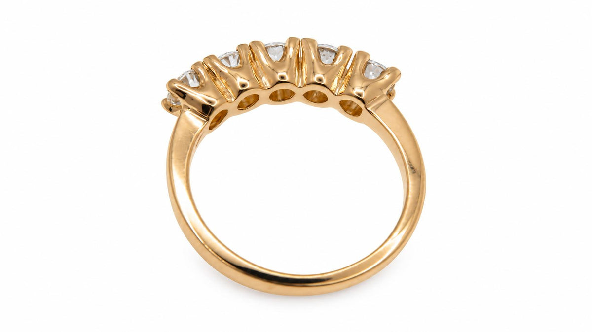 .92ct Natural Diamonds 5 Band Ring 14kt 6.25 95556