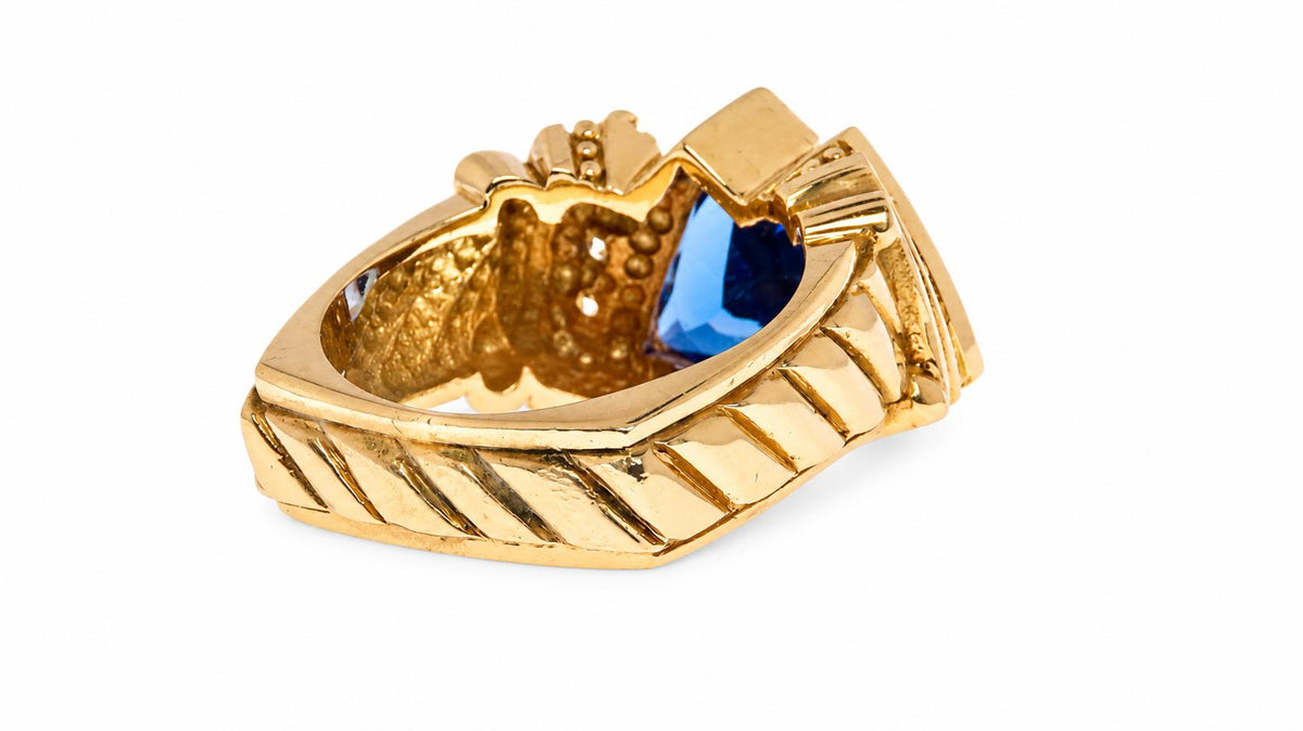 GIA Certified 4.25ct Natural Tanzanite Diamonds Ring 14kt Gold 95576