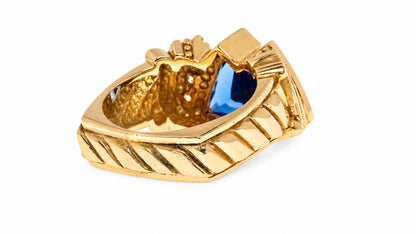 GIA Certified 4.25ct Natural Tanzanite Diamonds Ring 14kt Gold 95576