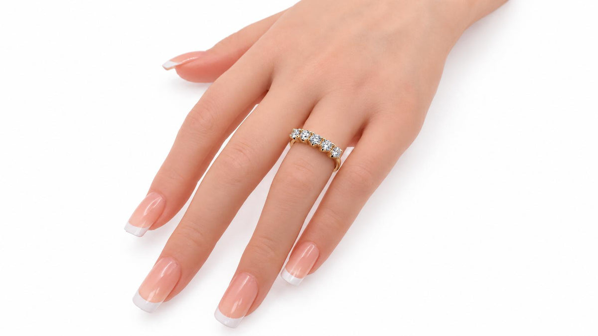 .92ct Natural Diamonds 5 Band Ring 14kt 6.25 95556