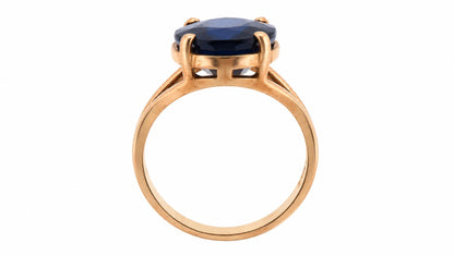 8 Carat Kashmir Blue Lab-Created Sapphire Ring | 14K Yellow Gold | Size 5½ 95578
