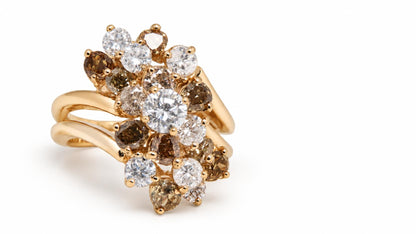 Natural Fancy Color Diamonds Cocktail Mixer Ring 2.50CT 18KT Gold 95562