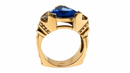 GIA Certified 4.25ct Natural Tanzanite Diamonds Ring 14kt Gold 95576