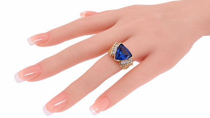 GIA Certified 4.25ct Natural Tanzanite Diamonds Ring 14kt Gold 95576
