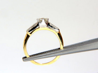 GIA .81CT ROUND CUT DIAMOND RING BAGUETTES 14KT H/SI-1 14kt 10045