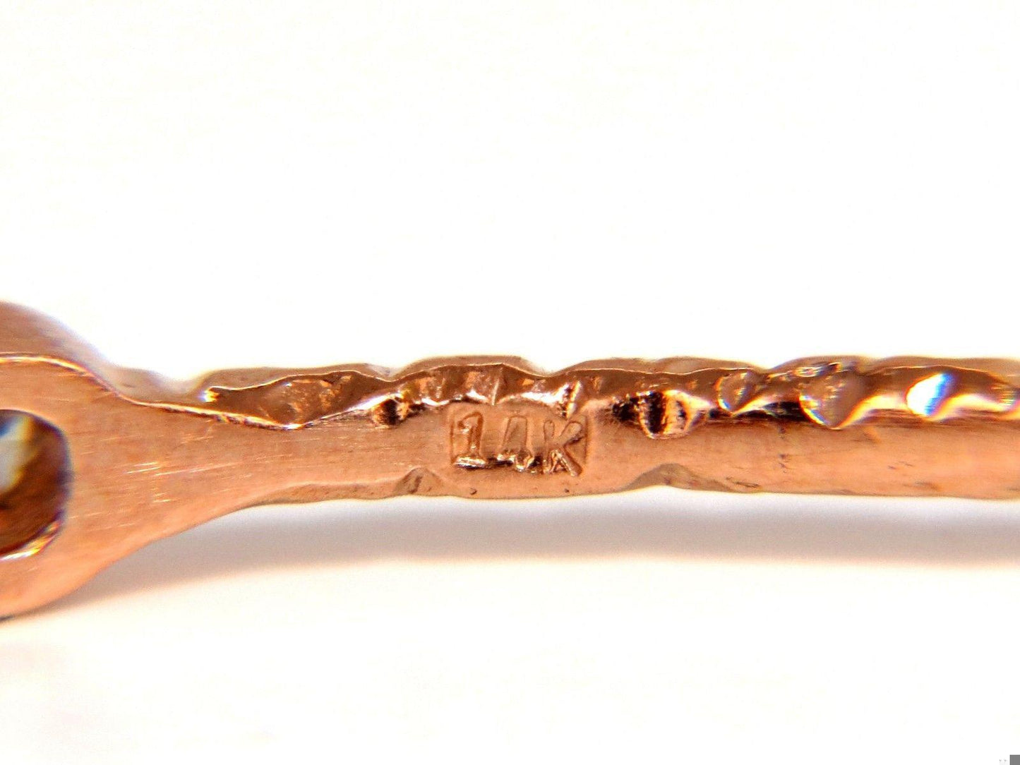 2.30ct (3) NATURAL DIAMONDS BANGLE BRACELETS 3D HAMMER FINISH DECO 14KT**