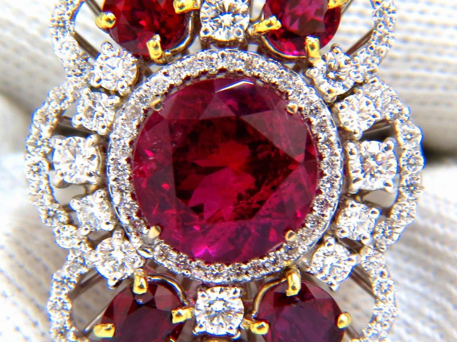 GIA Certified 8.03CT NATURAL TOURMALINE RUBELLITE RUBY DIAMOND RING 18KT 10344**