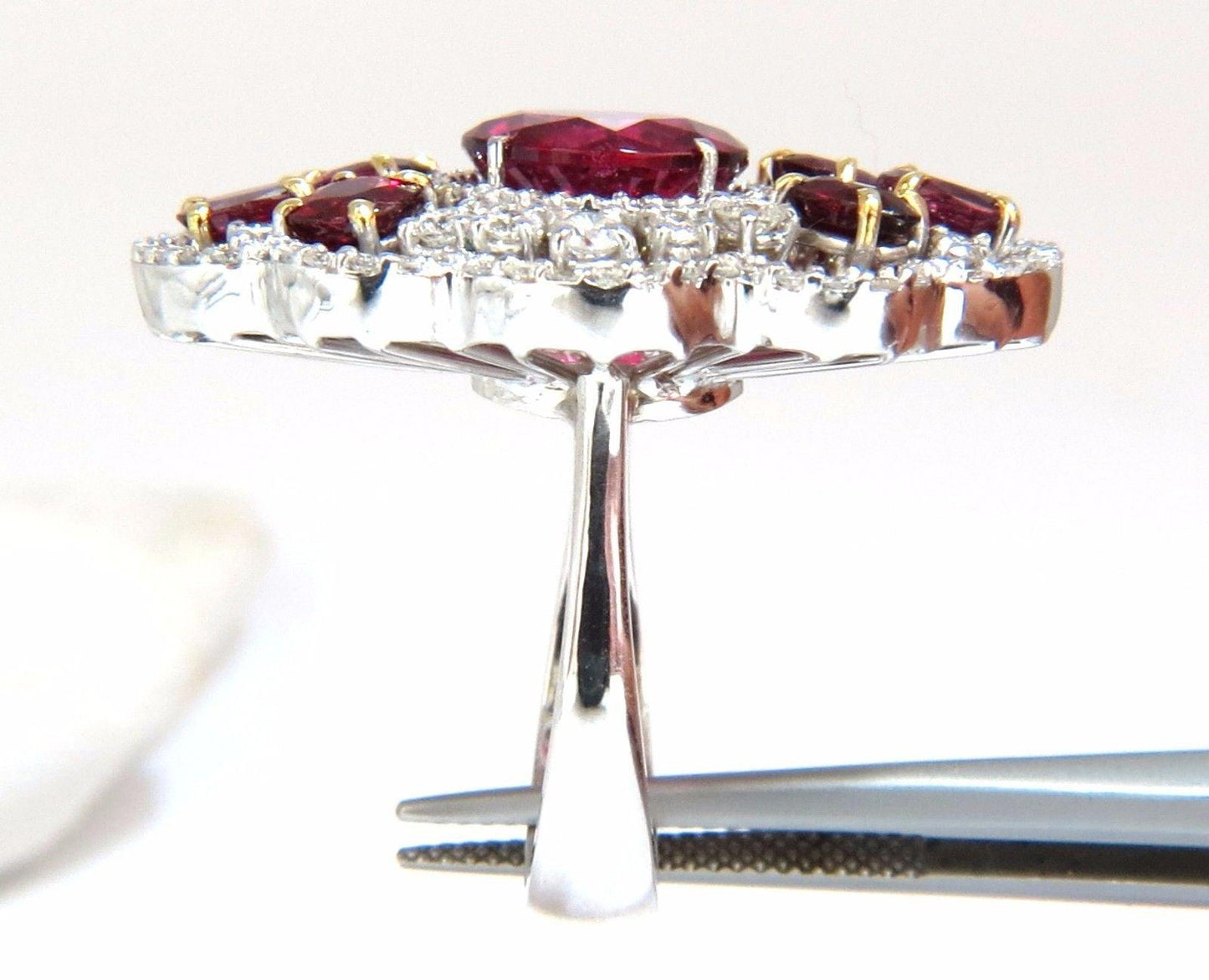 GIA Certified 8.03CT NATURAL TOURMALINE RUBELLITE RUBY DIAMOND RING 18KT 10344**