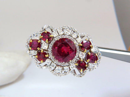 GIA Certified 8.03CT NATURAL TOURMALINE RUBELLITE RUBY DIAMOND RING 18KT 10344**