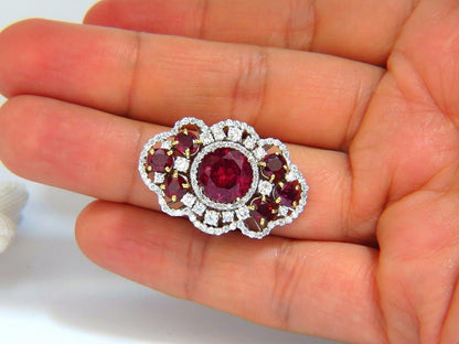 GIA Certified 8.03CT NATURAL TOURMALINE RUBELLITE RUBY DIAMOND RING 18KT 10344**