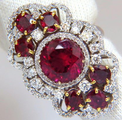 GIA Certified 8.03CT NATURAL TOURMALINE RUBELLITE RUBY DIAMOND RING 18KT 10344**
