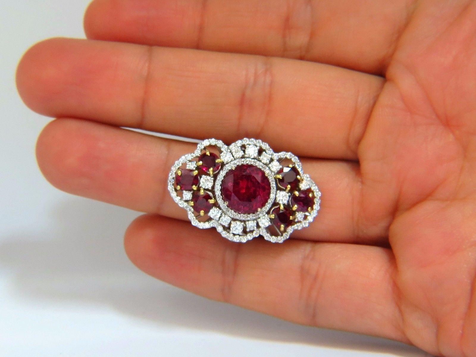 GIA Certified 8.03CT NATURAL TOURMALINE RUBELLITE RUBY DIAMOND RING 18KT 10344**