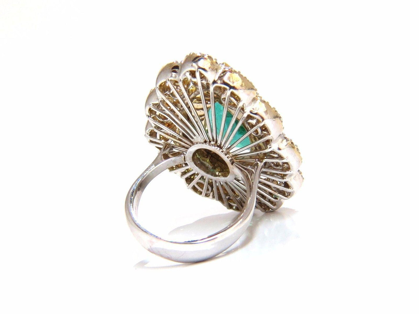 GIA 12.77CT NATURAL EMERALD DIAMONDS RING 18KT VIVID GREEN 10345**