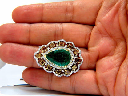 GIA 12.77CT NATURAL EMERALD DIAMONDS RING 18KT VIVID GREEN 10345**