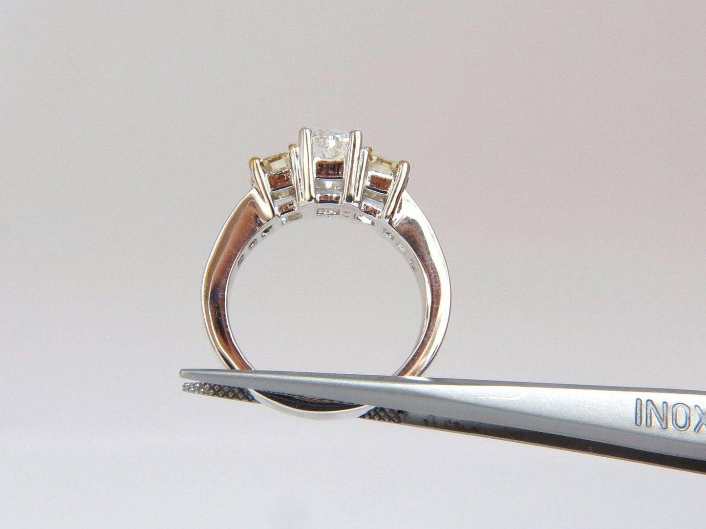 GIA certified 1.01ct natural diamond s& 1.02ct fancy yellows ring 14kt 10346**