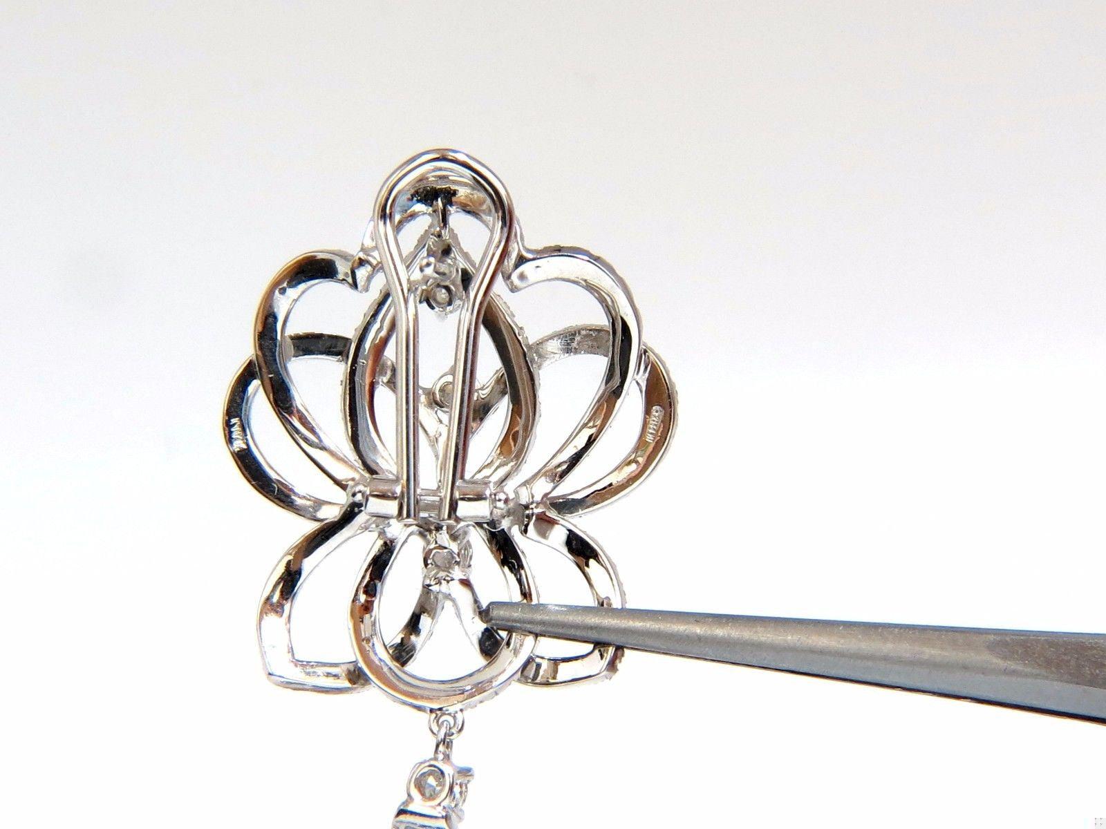 5.40ct natural diamonds cluster dangle drop earrings 18kt gilt deco**