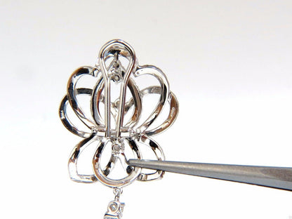 5.40ct natural diamonds cluster dangle drop earrings 18kt gilt deco**