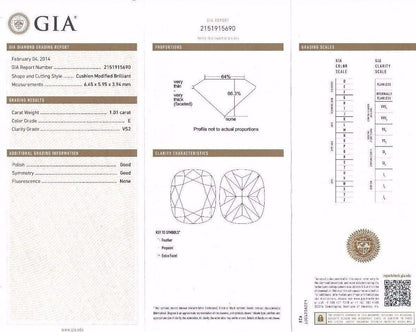 GIA Certified 2.41ct natural cushion cut baguettes diamond ring platinum E/Vs2