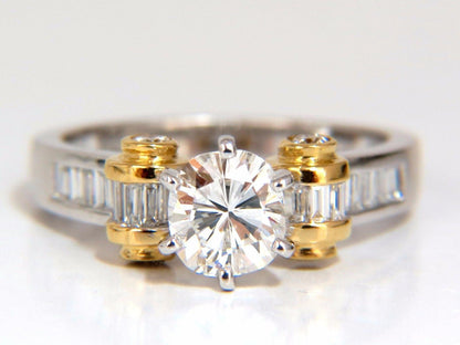 GIA Certified 2.41ct natural cushion cut baguettes diamond ring platinum E/Vs2
