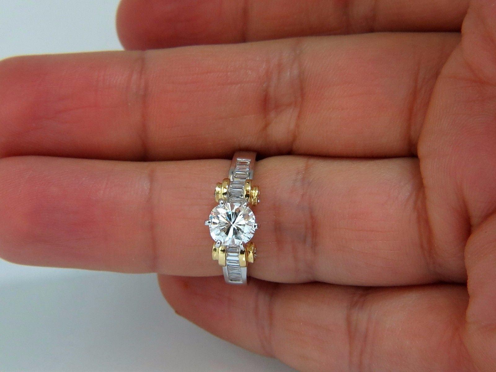 GIA Certified 2.41ct natural cushion cut baguettes diamond ring platinum E/Vs2