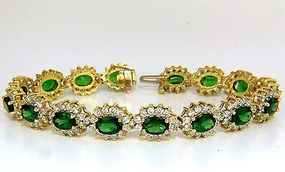 70.72CT NATURAL TSAVORITES DIAMOND BRACELET EARRINGS NECKLACE SUITE