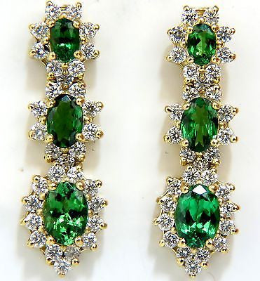 70.72CT NATURAL TSAVORITES DIAMOND BRACELET EARRINGS NECKLACE SUITE