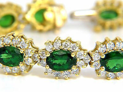 70.72CT NATURAL TSAVORITES DIAMOND BRACELET EARRINGS NECKLACE SUITE