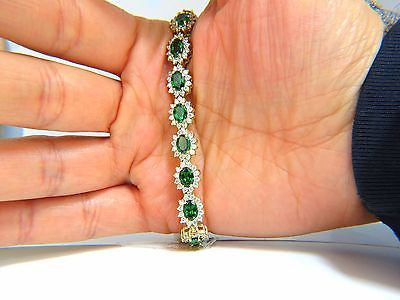 70.72CT NATURAL TSAVORITES DIAMOND BRACELET EARRINGS NECKLACE SUITE