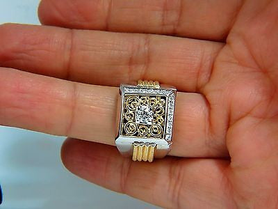18kt mens .60ct diamond ring coil wrap 3d tourbillon still life deco 10002