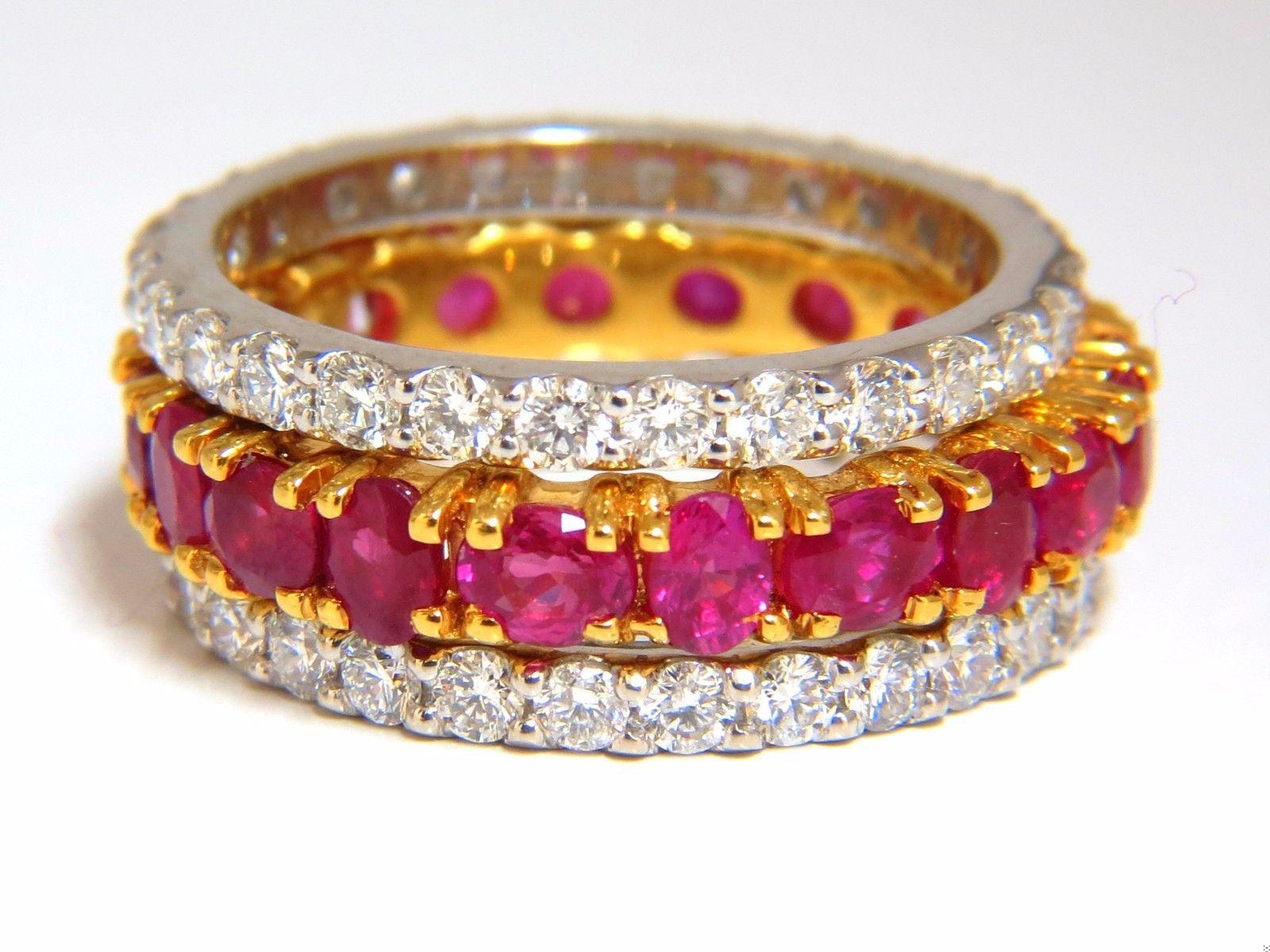 Stackable Ruby Diamonds eternity Ring 14kt Natural Stacking 7.42ct 10554**