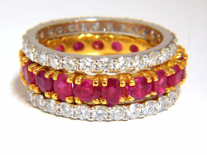 Stackable Ruby Diamonds eternity Ring 14kt Natural Stacking 7.42ct 10554**