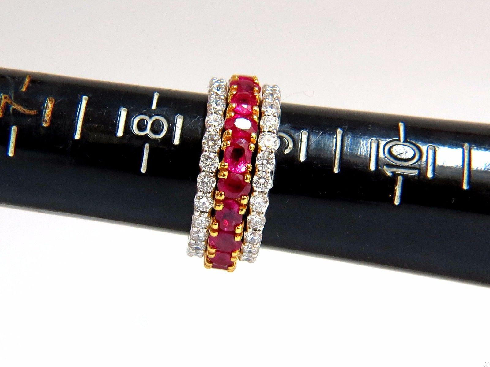 Stackable Ruby Diamonds eternity Ring 14kt Natural Stacking 7.42ct 10554**