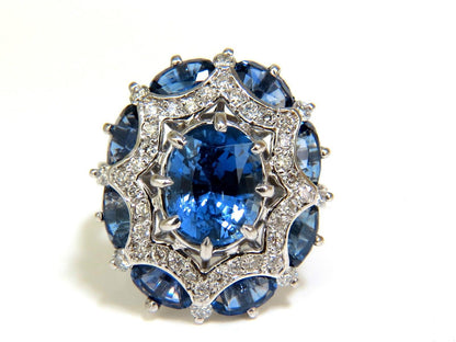 GIA Certified 4.32ct No Heat Sapphire Diamonds Ring 14kt gold 10044