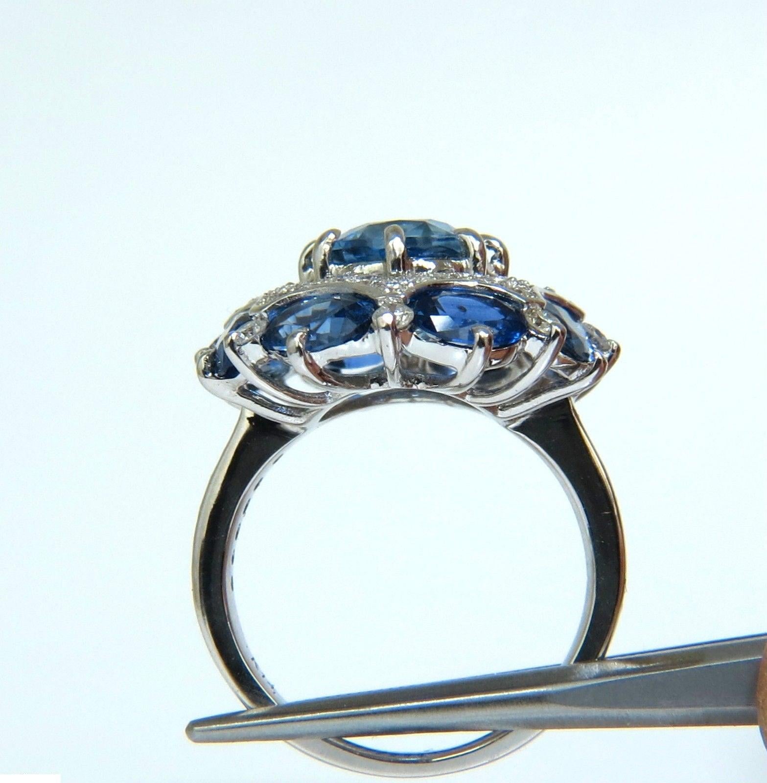 GIA Certified 4.32ct No Heat Sapphire Diamonds Ring 14kt gold 10044