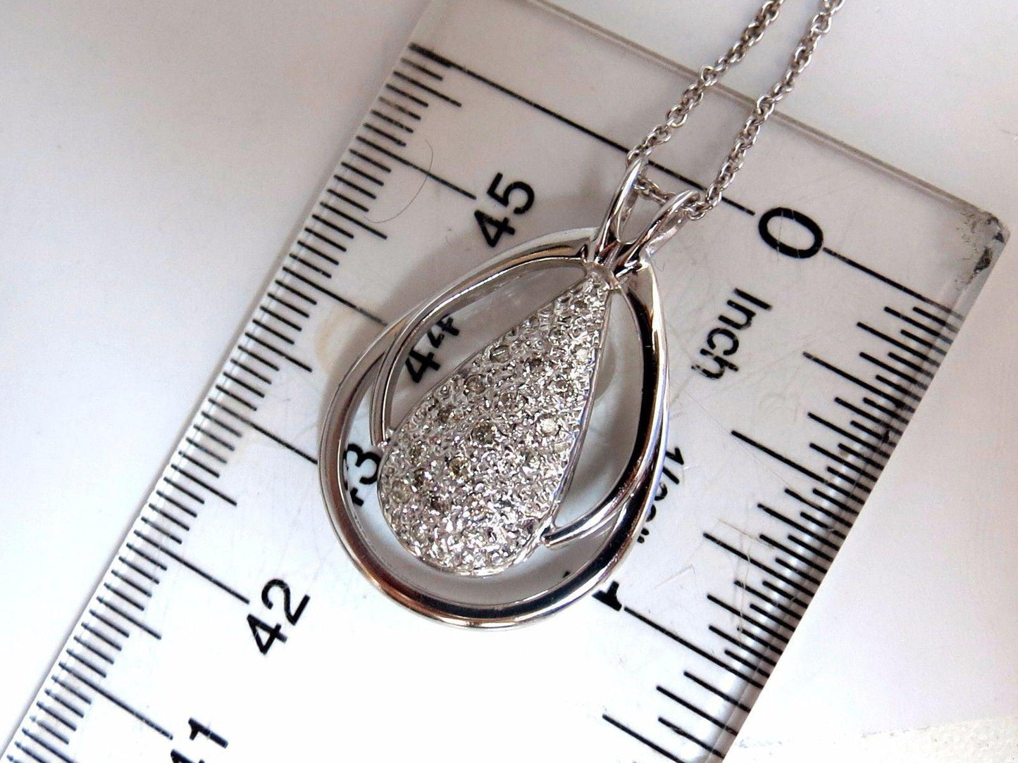 .50ct natural diamonds pear cluster necklace 14kt 10586 *v