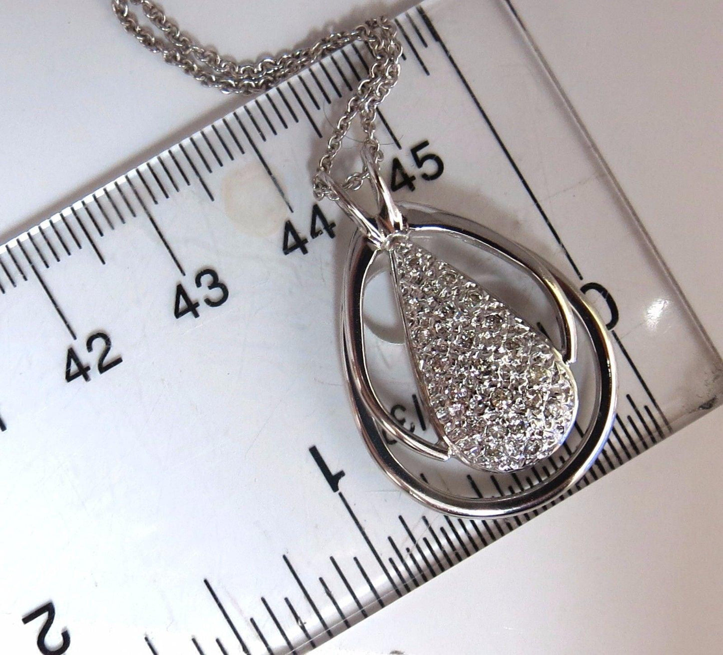 .50ct natural diamonds pear cluster necklace 14kt 10586 *v