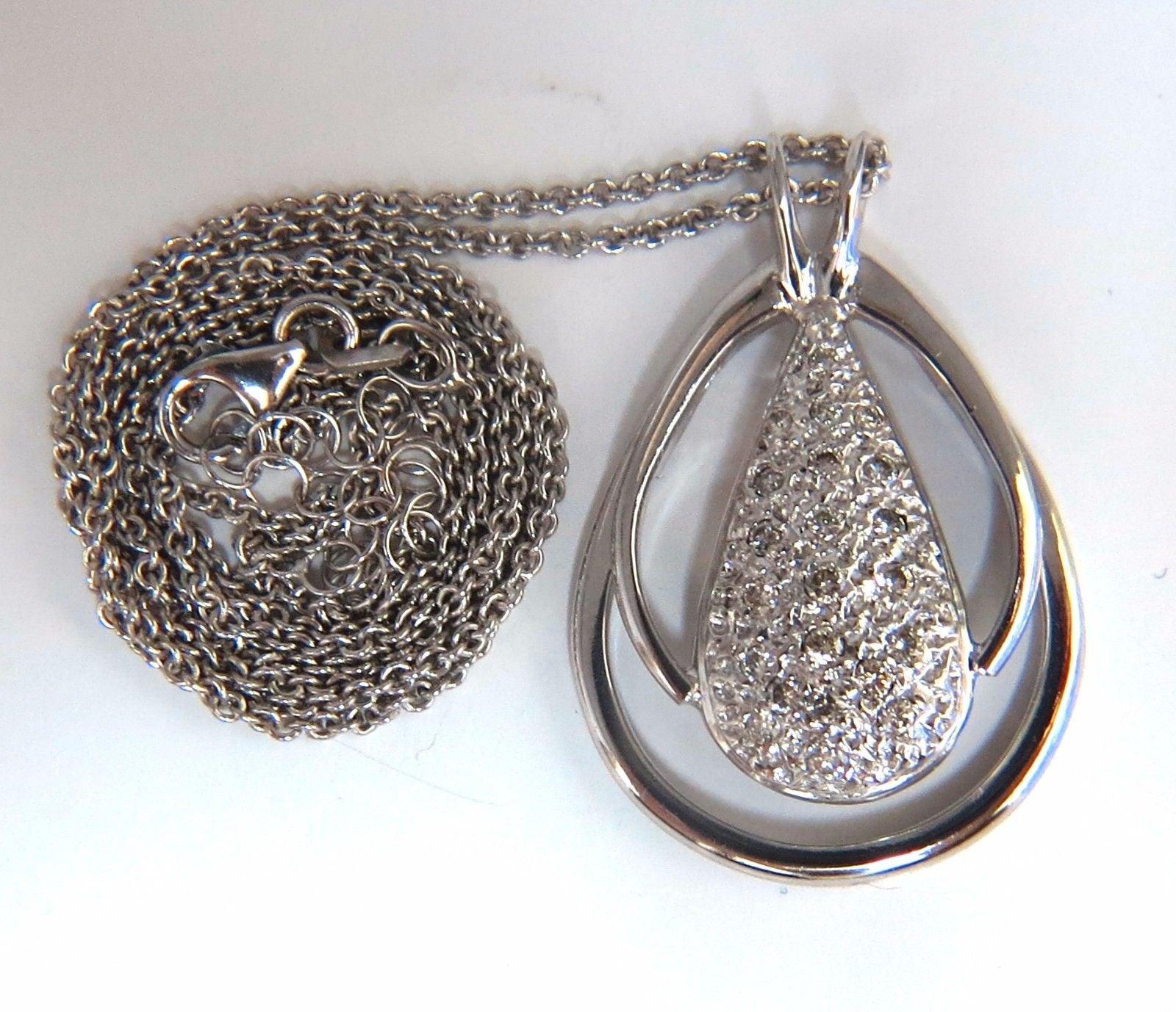 .50ct natural diamonds pear cluster necklace 14kt 10586 *v